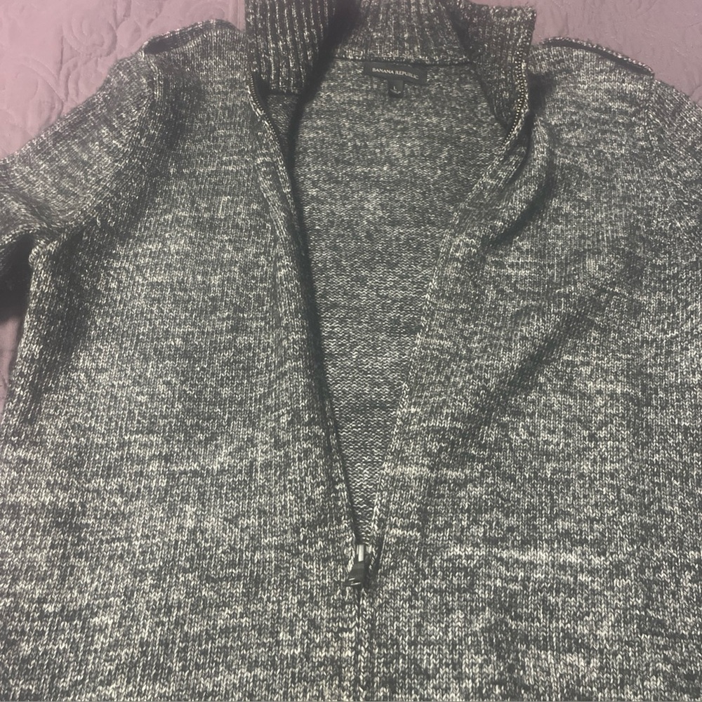 Banana Republic Men’s Zip-up Sweater, Size L Preowned